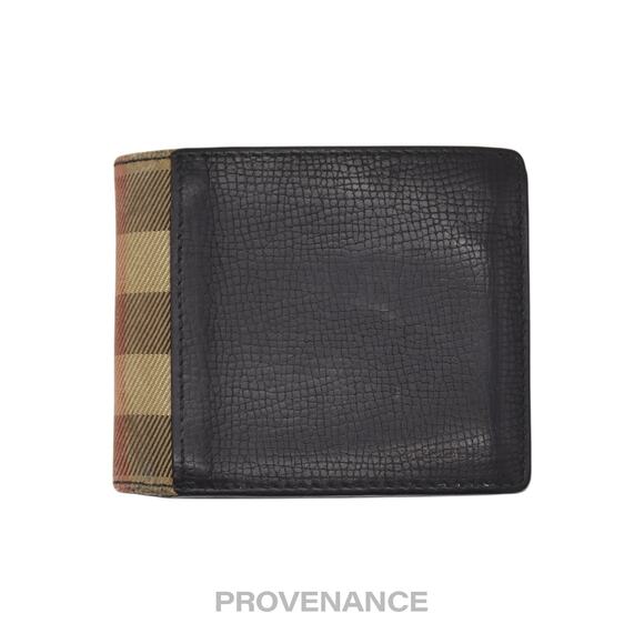 🔴 Burberry Bifold Wallet - Nova Check Navy Leather - Picture 1 of 7